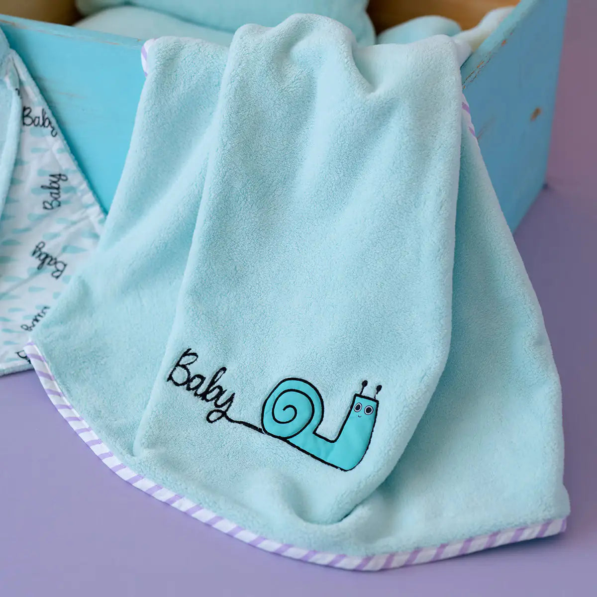 Cotton Baby Blanket Set + Pillow — Friendly Snail Sam