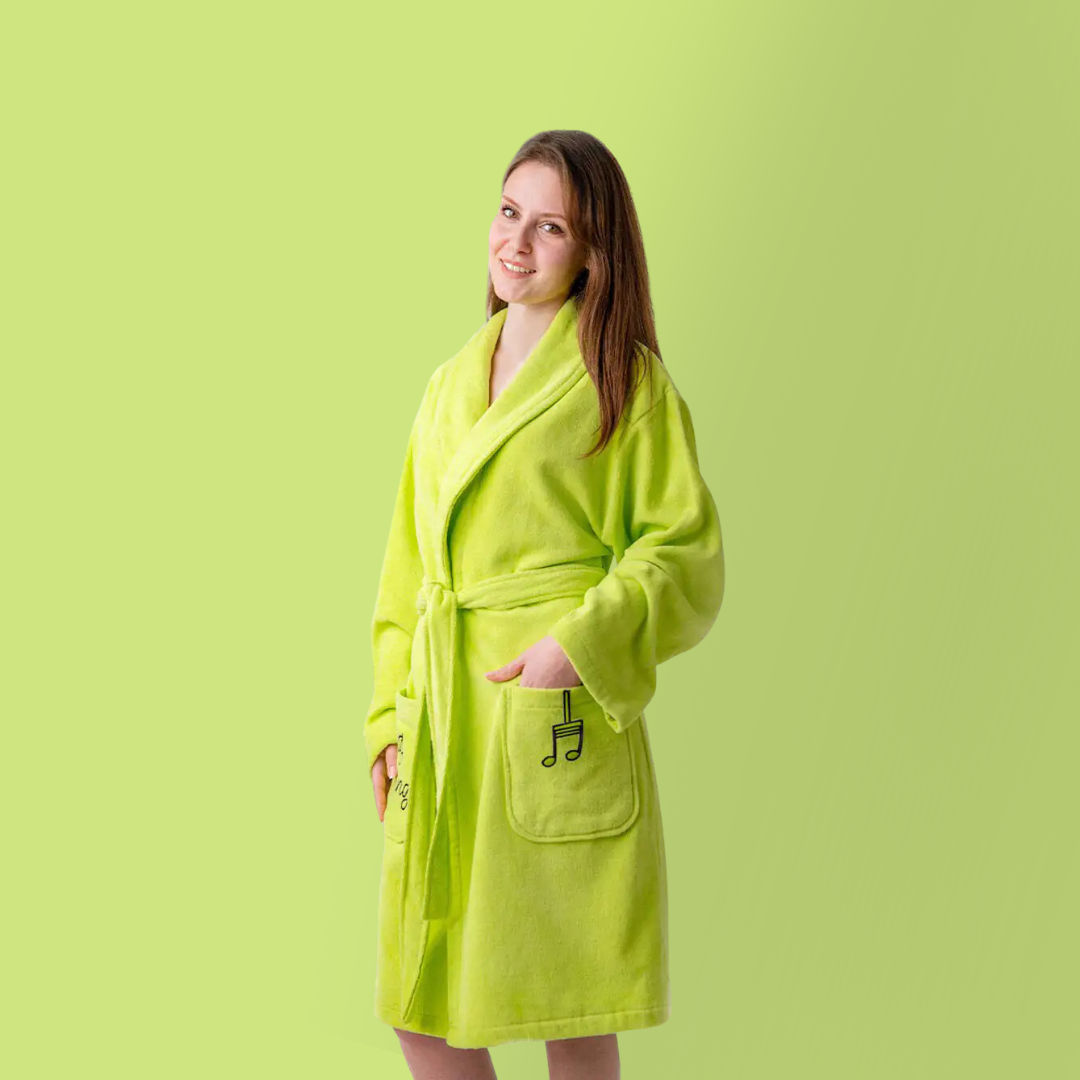 Cotton Velvet Mommy Bathrope — Cheerful Froggo Finley