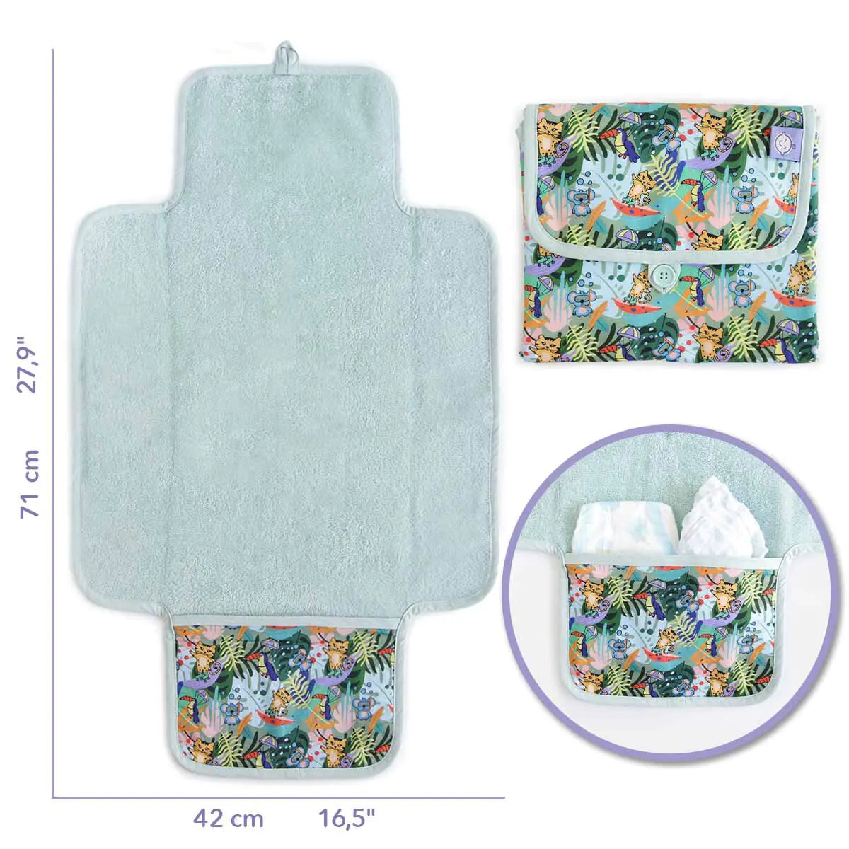 Baby Diaper Changing Pad — Jungle Friends