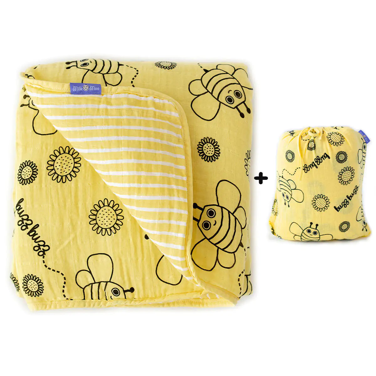 Cotton Muslin Baby Fiber-Filled Blanket — Buzzy Bee Bella