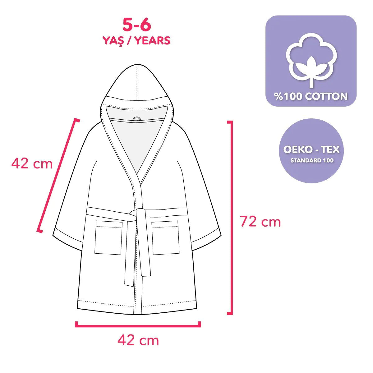 Cotton Kids Bathrobe (5-6 y.o) - Flying Toucan Tiko