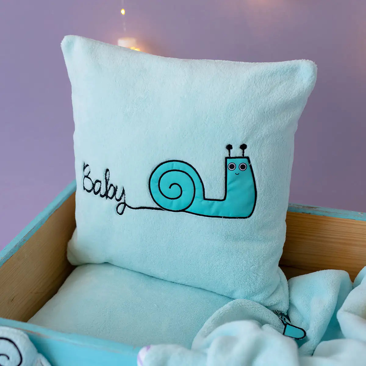 Cotton Baby Blanket Set + Pillow — Friendly Snail Sam