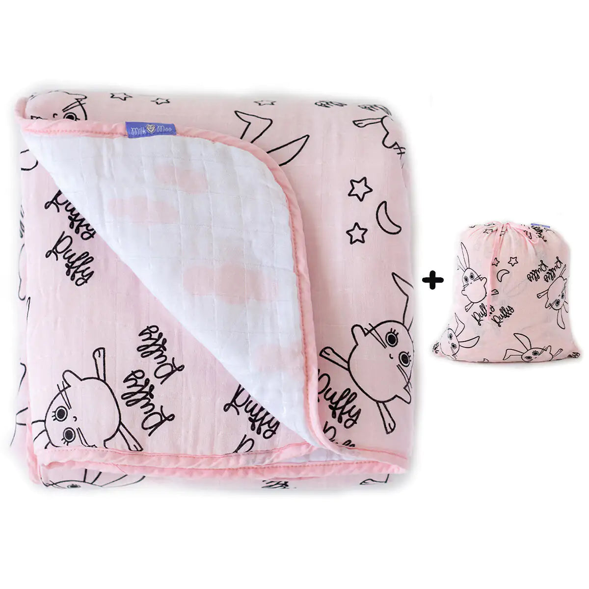 Cotton Muslin Baby Fiber Filled Blanket — Funny Bunny Benny