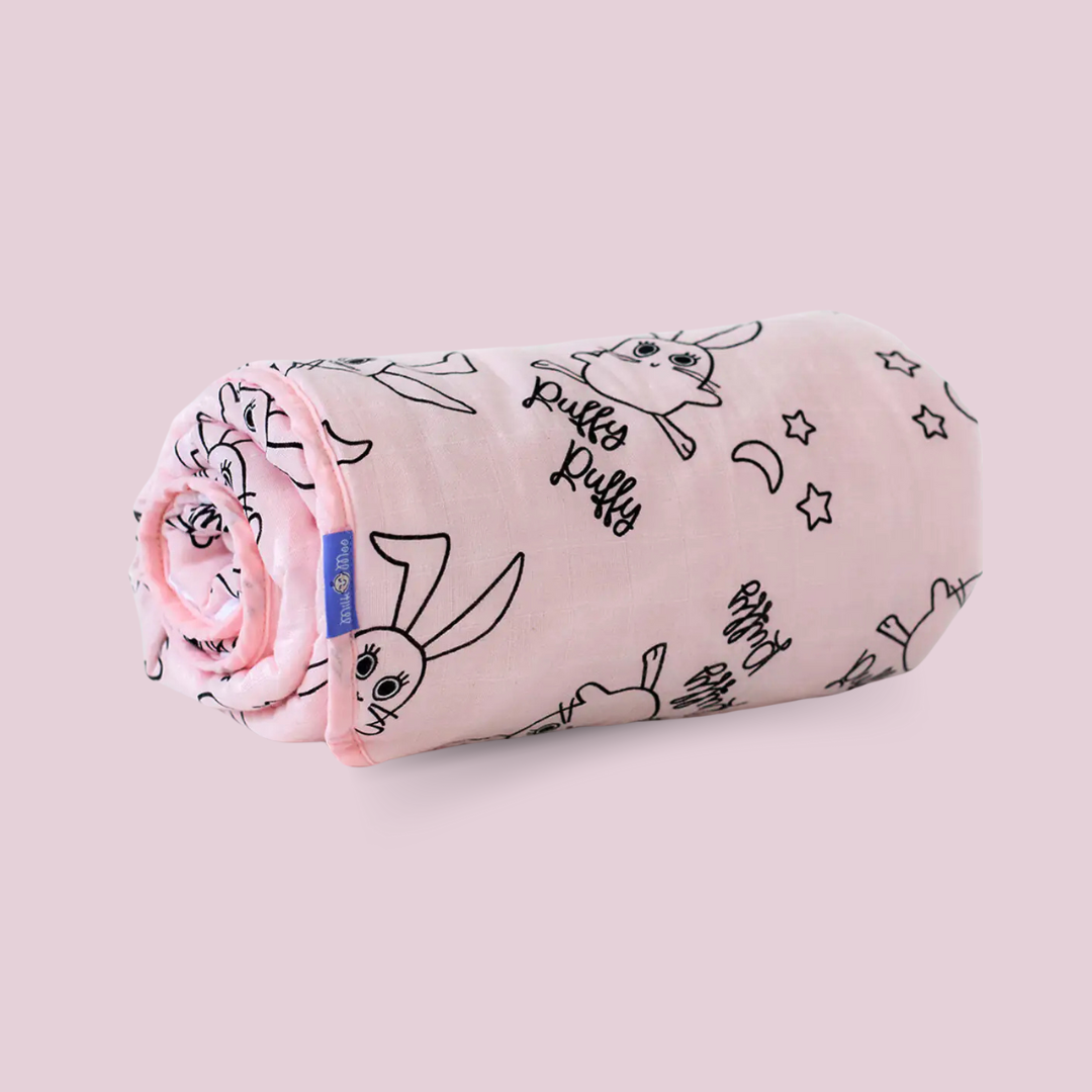 Cotton Muslin Baby Fiber Filled Blanket — Funny Bunny Benny