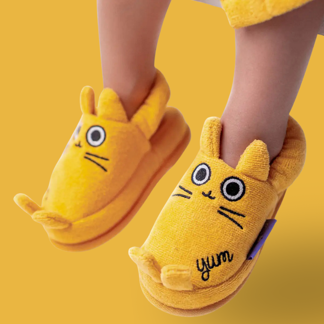 Cotton Soft Kids Slippers — Chubby Cat Coco