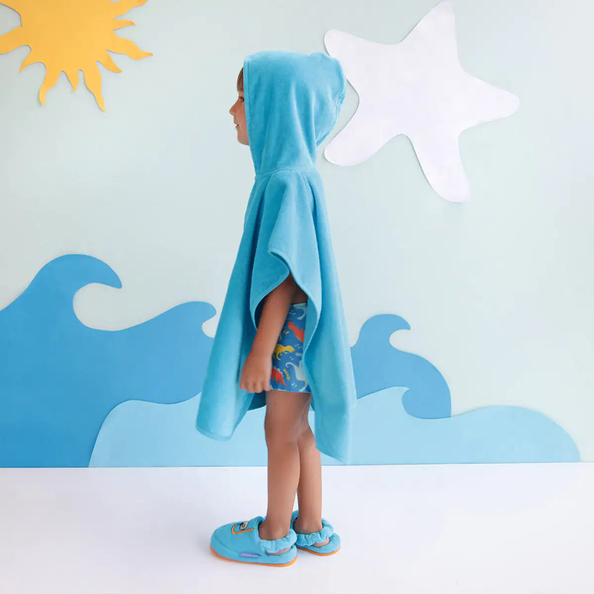 Cotton Poncho + Soft Toddler Slippers Set — Explorer Koala Kobi