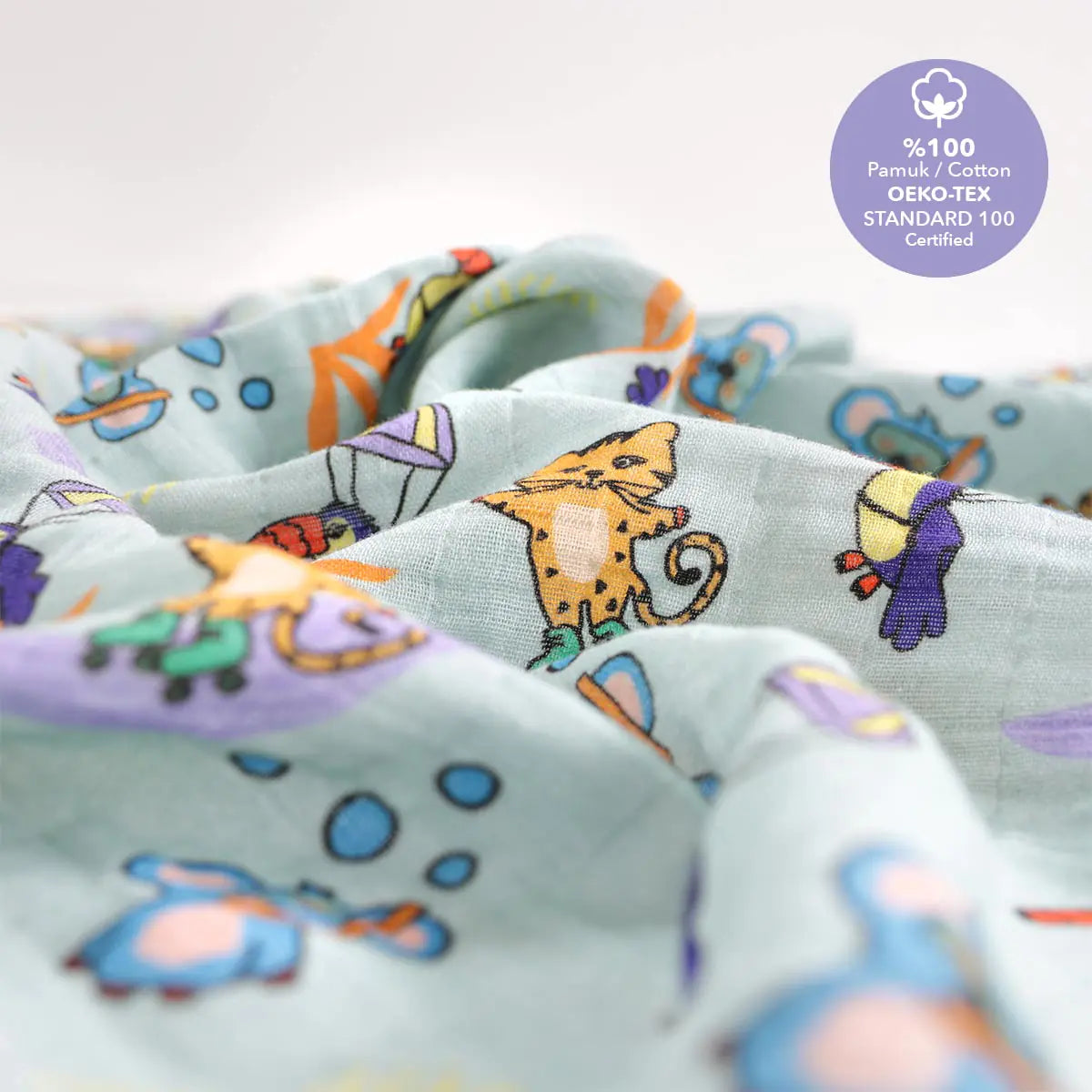 2-Item Muslin Covers Set — Jungle Friends