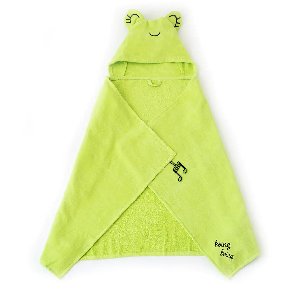 Cotton Hooded Baby Towel — Cheerful Froggo Finley