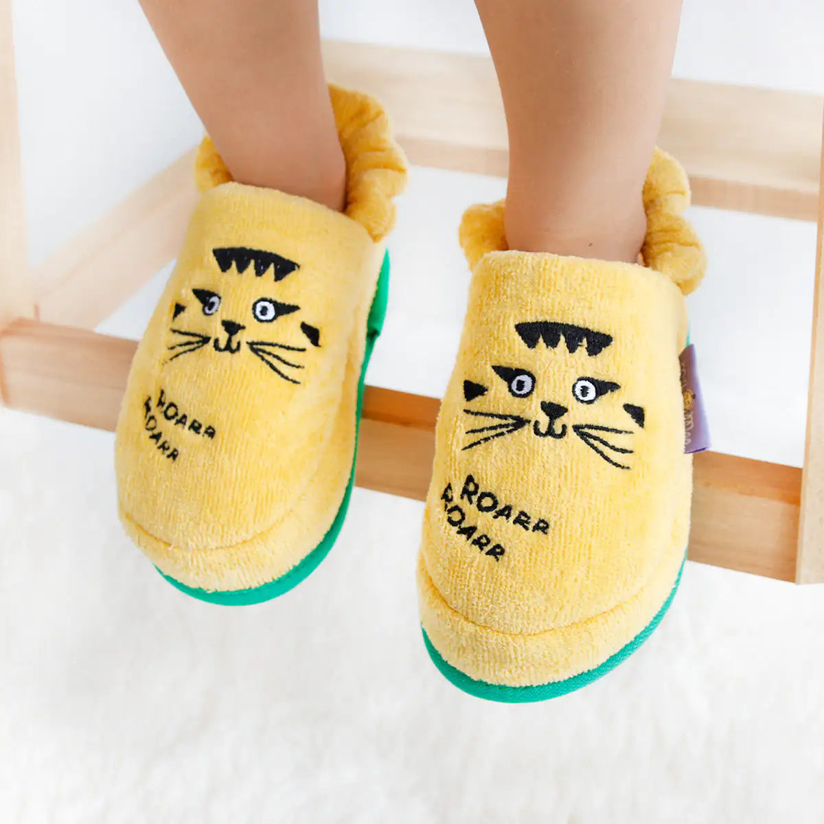 Cotton Soft Kids Slippers — Skater Cheetah Chase