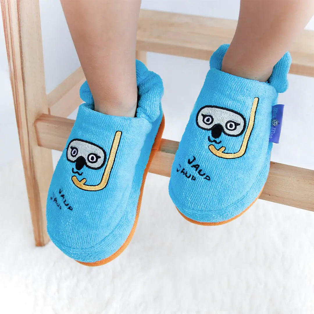Cotton Poncho + Soft Toddler Slippers Set — Explorer Koala Kobi