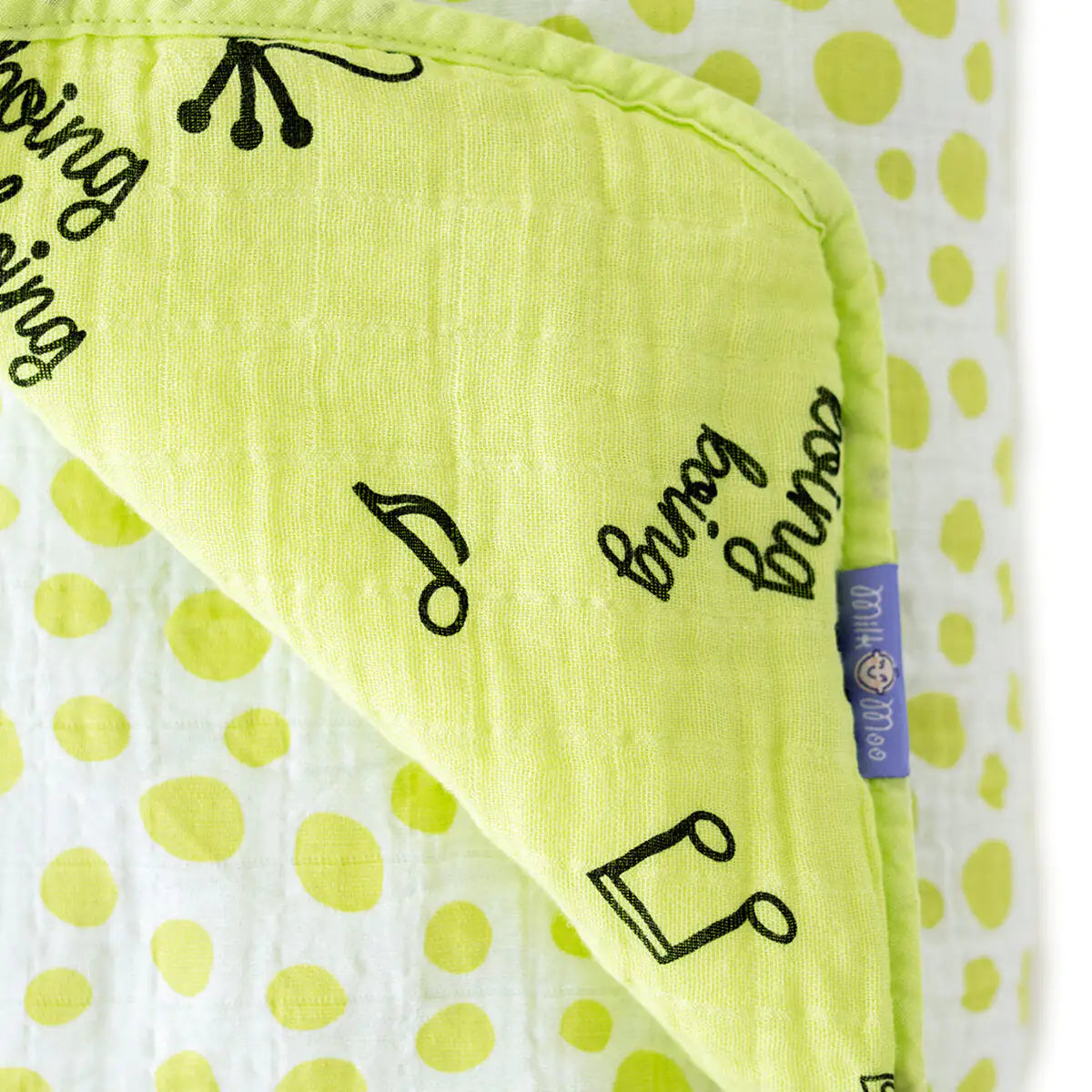 Cotton Muslin Baby Fiber Filled Blanket — Cheerful Froggo Finley