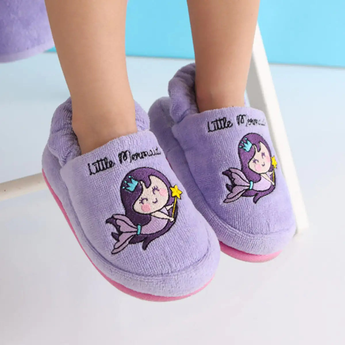 Cotton Soft Kids Slippers — Little Mermaid Mira