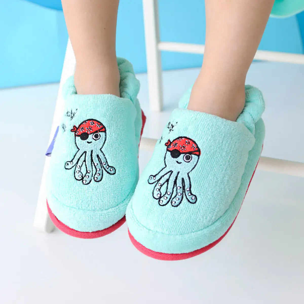 Cotton Soft Kids Slippers — Sailor Octopus Ollie