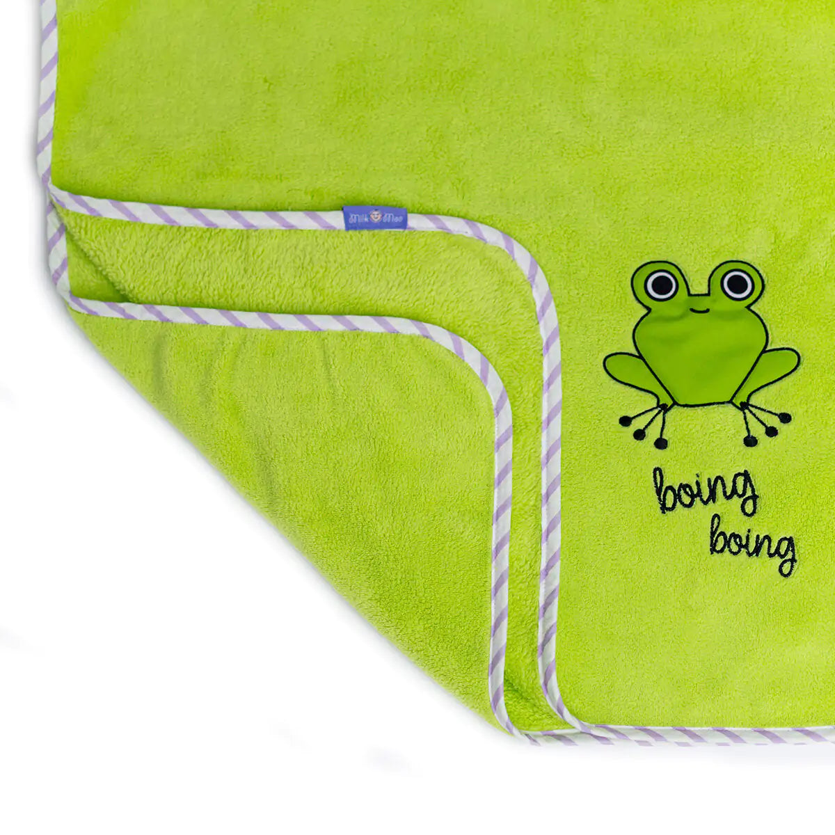 Cotton Baby Blanket + Pillow Set — Cheerful Froggo Finley