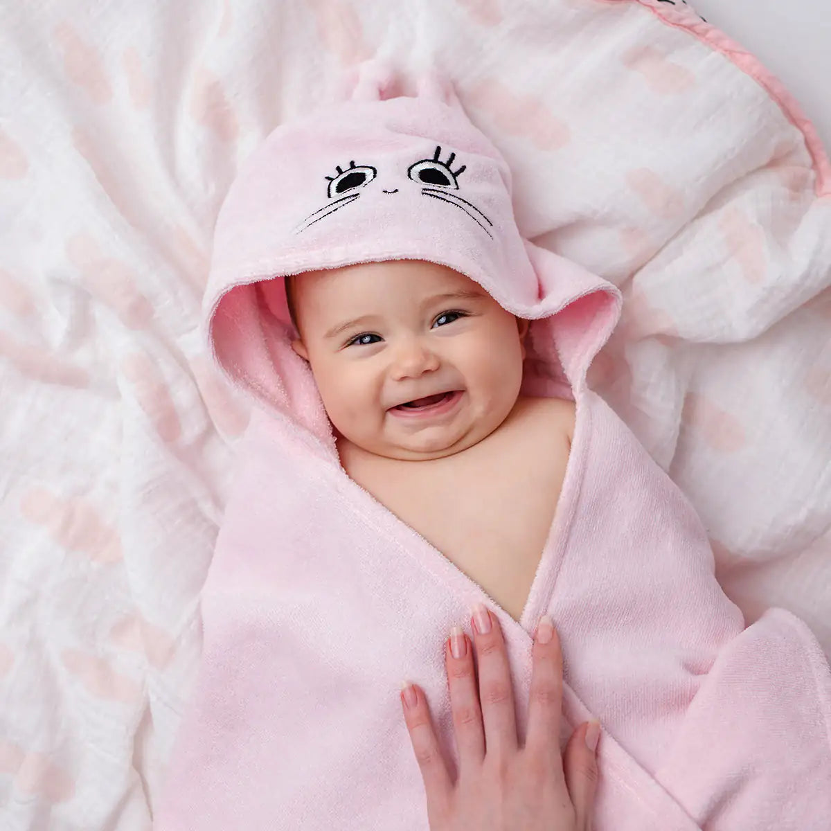 Cotton Hooded Baby Towel — Funny Bunny Lilly
