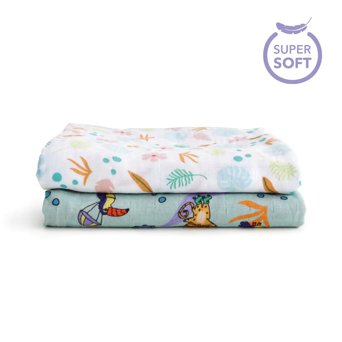 2-Item Muslin Covers Set — Jungle Friends