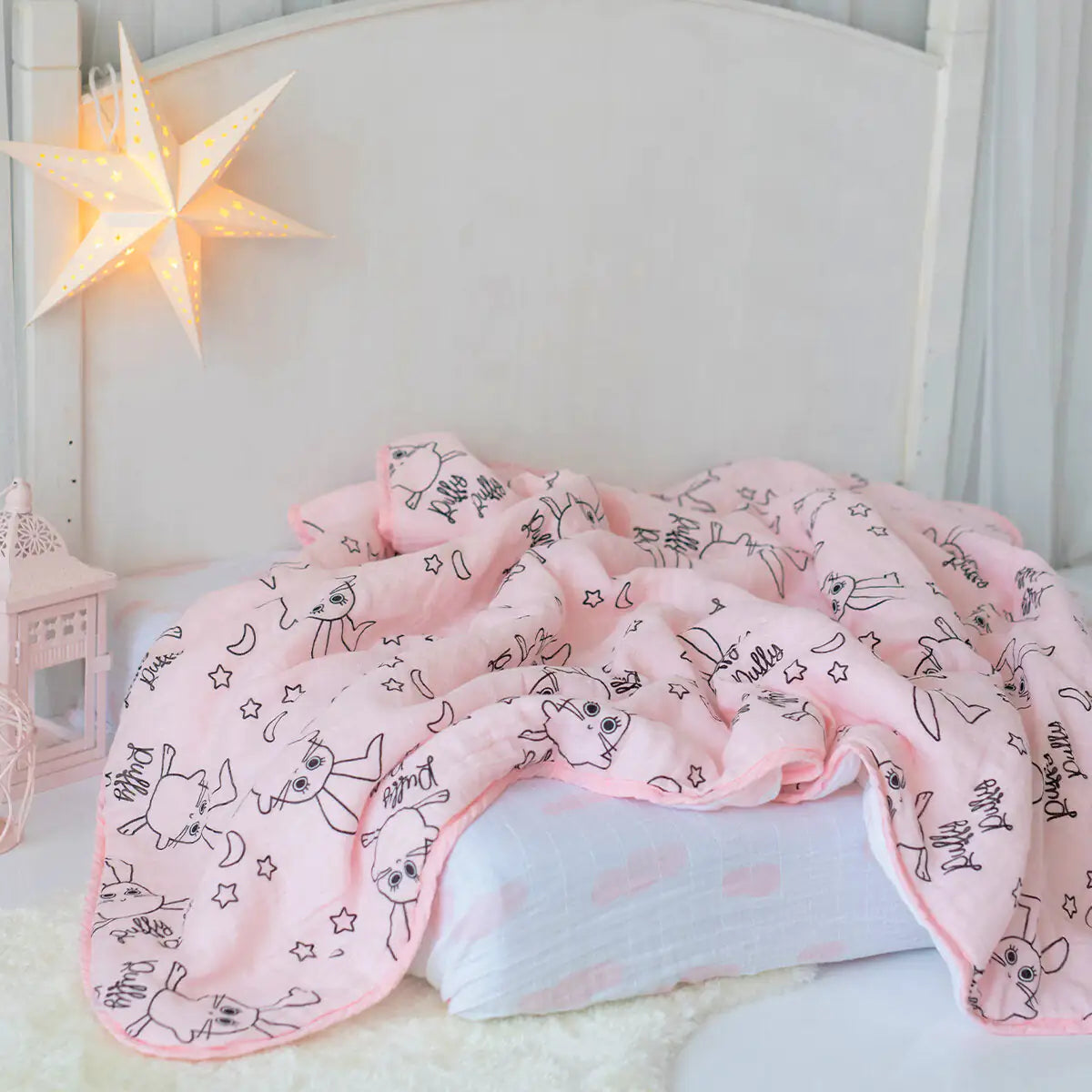 Cotton Muslin Baby Fiber Filled Blanket — Funny Bunny Benny