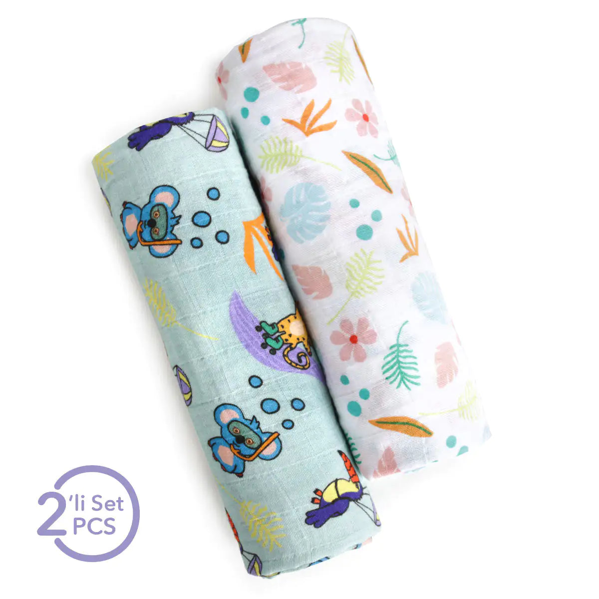 2-Item Muslin Covers Set — Jungle Friends